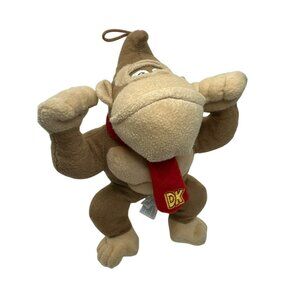 Donkey Kong Plush Stuffed Toy Red Tie Super Mario Series 10" Tall Soft Eyes